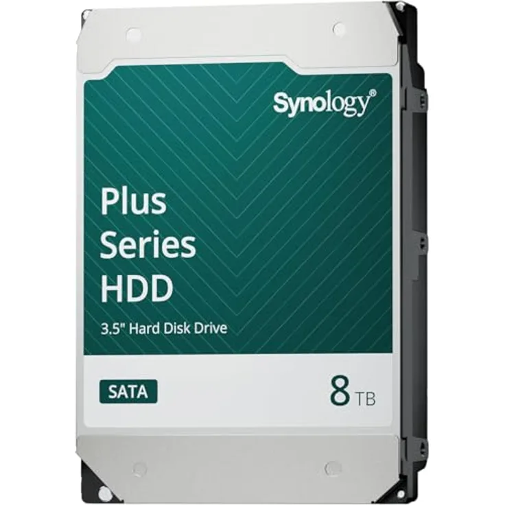 Synology 3.5" SATA Festplatte, 8 TB NAS-Qualität für J Value und Plus Einheiten, 24x7 Betriebsfähigkeit, CMR Technologie