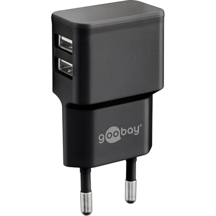 Goobay 44951 2fach USB Ladegerät Extra Kompakte Bauform 2, 4A, Schwarz – Bild 2