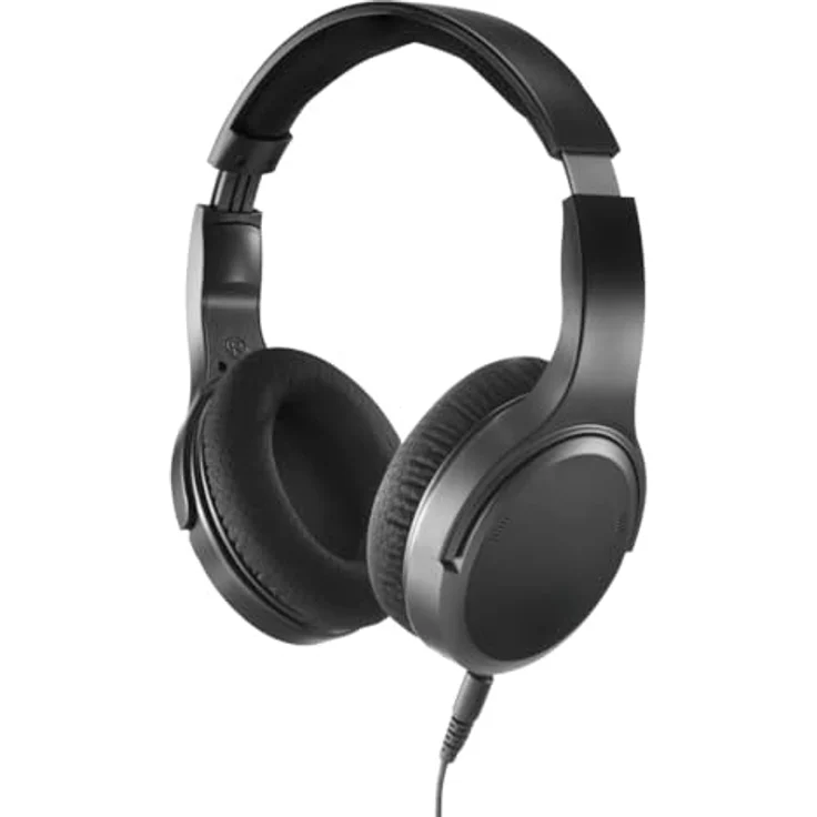 Hama TV-Kopfhörer (NC, Kabelgebunden), Over-Ear-Kopfhörer mit 6 m Kabel und Lautstärkeregler, Schwarz – Bild 2