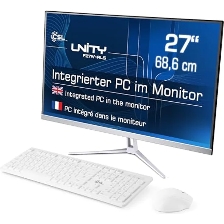CSL-Computer All-in-One-PC Unity F27W-ALS, 1000 GB SSD, Windows 11 Pro, weiß