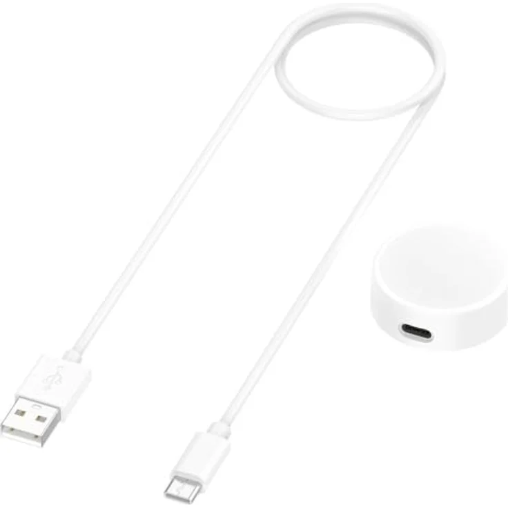 Wigento Ladekabel für Samsung Galaxy Watch Ultra 2/2025/1 2024, USB-C zu USB mit Ladebase in Weiß für einfache Handhabung – Bild 1