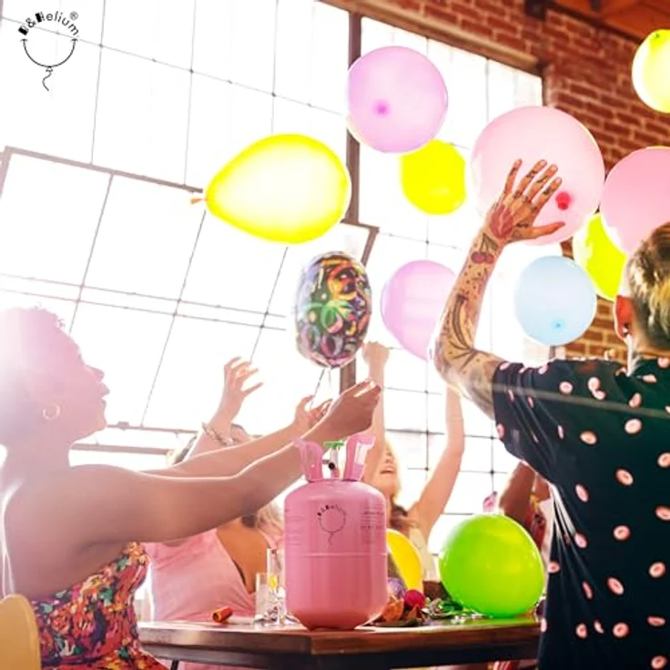 B&Helium Rosa Heliumflasche für 80 Ballons, inklusive Füllventil – Ideal für Partydekoration, Geburtstage und Hochzeiten – Bild 4
