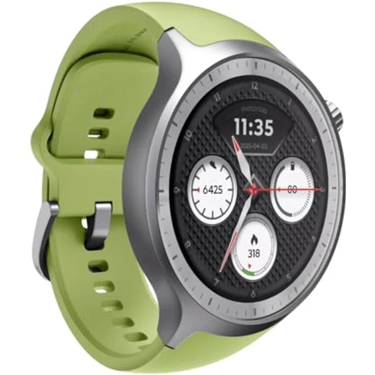 Motorola Watch 2, Smartwatch mit 47 mm Edelstahlrahmen, Dual-Frequenz-GPS, silber, bis zu 13 Tage Akkulaufzeit – Bild 4