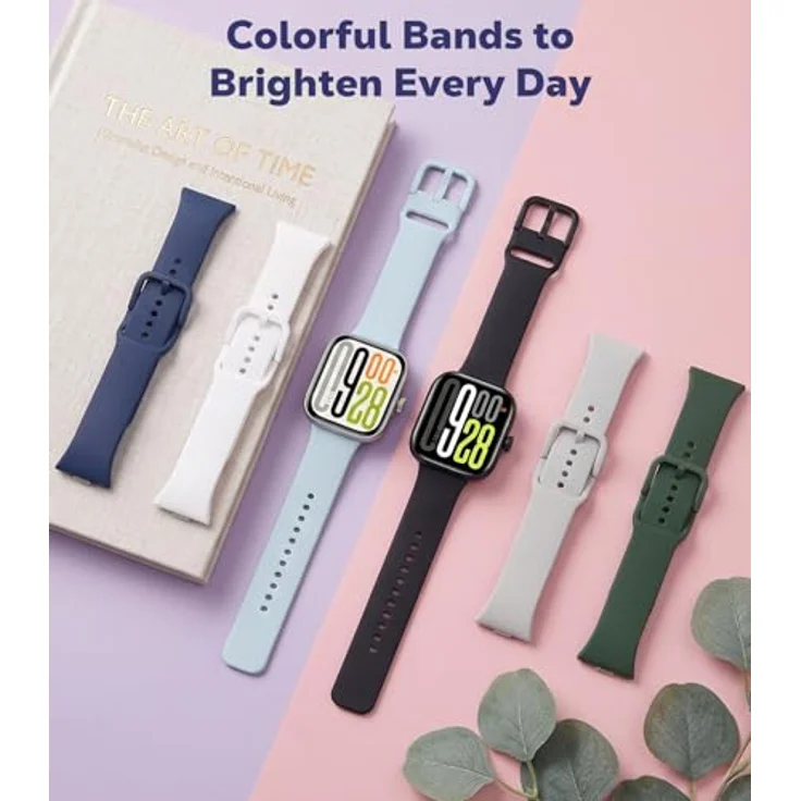 Astorgos Silikon Sportarmband für Redmi Watch 6/5/4, Dunkelgrün, hautfreundlich, verstellbare Dornschließe, schweißresistent – Bild 5