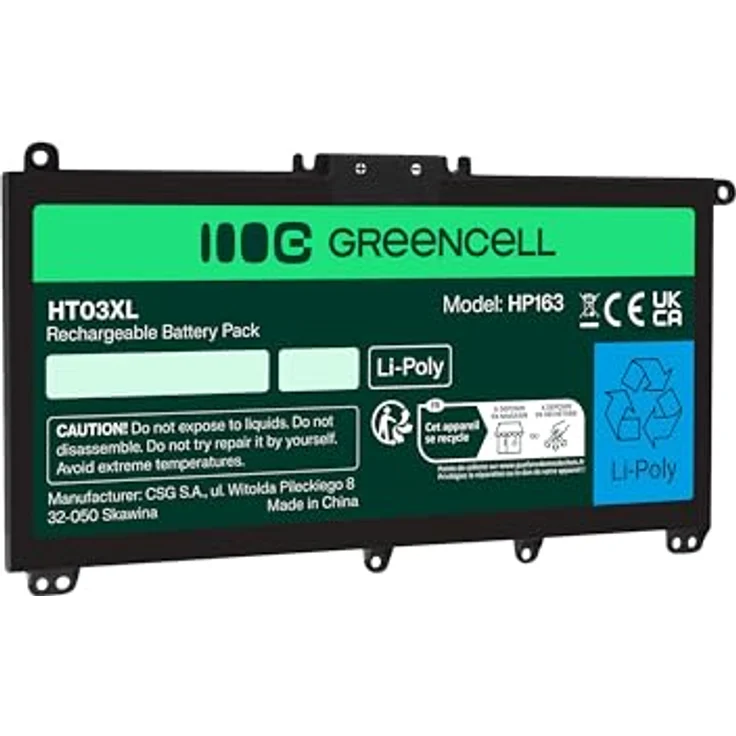 Green Cell Laptop-Batterie HT03XL, Lithium-Polymer, 3550 mAh, 3 Zellen, Schwarz, für HP 240 G7, 245 G7, 250 G7, 255 G7 Notebooks – Bild 4