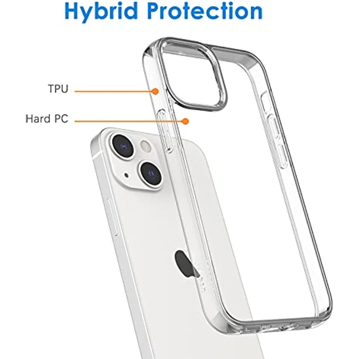 JETech Hülle für iPhone 13, Anti-Vergilbung, durchsichtig und kratzfest, maßgeschneidert mit Stoßdämpfung – Bild 3