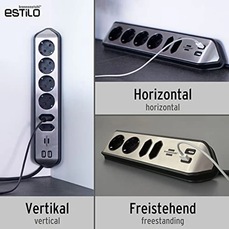 Brennenstuhl estilo Eckstedoleiste 6-fach schwarz – Bild 3