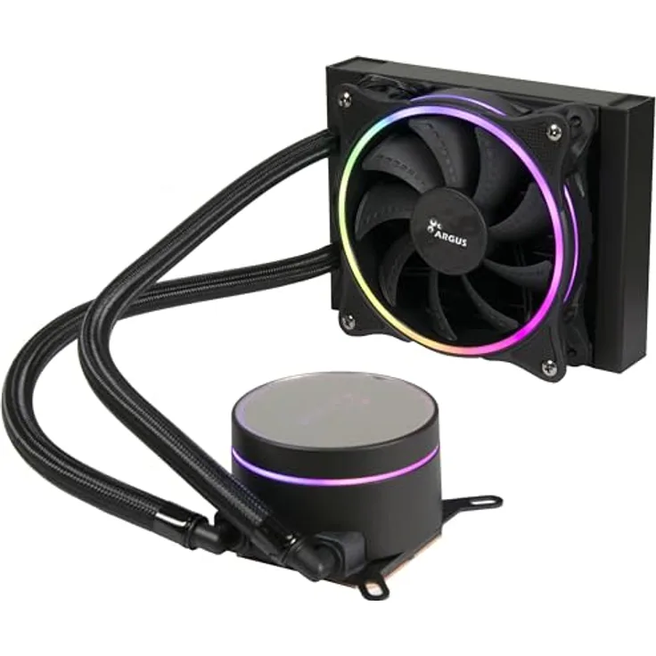 Inter-Tech 120mm AIO Wasserkühlung mit ARGB Beleuchtung, AMD/Intel Sockelkompatibilität