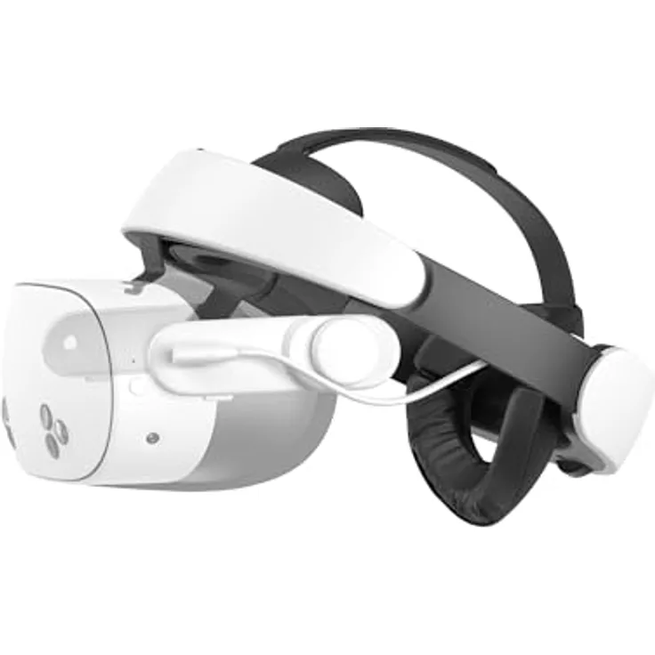 KIWI design H4 Boost Head Strap mit Akku Kompatibel mit Meta Quest 3/3S Komfort Halo Strap, für 3 Stunden zusätzlicher Akkulaufzeit, Schwarz