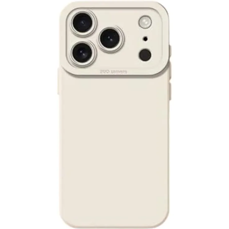DEFACTO iPhone 17 Serie Hülle – TPU Softcase stoßfest mit Retro Design, elfenbeinweiß, ultra-dünn mit Kamerakantenschutz