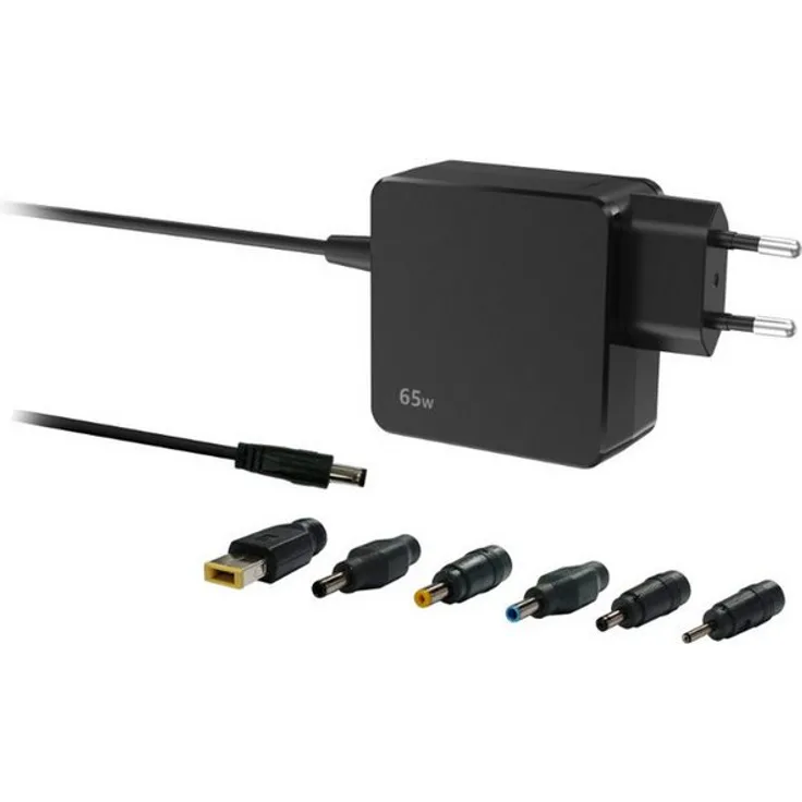 Sitecom 65W Universal Laptop Ladegerät mit 6 Adapterspitzen, intelligente Stromversorgung und integrierten Schutzfunktionen