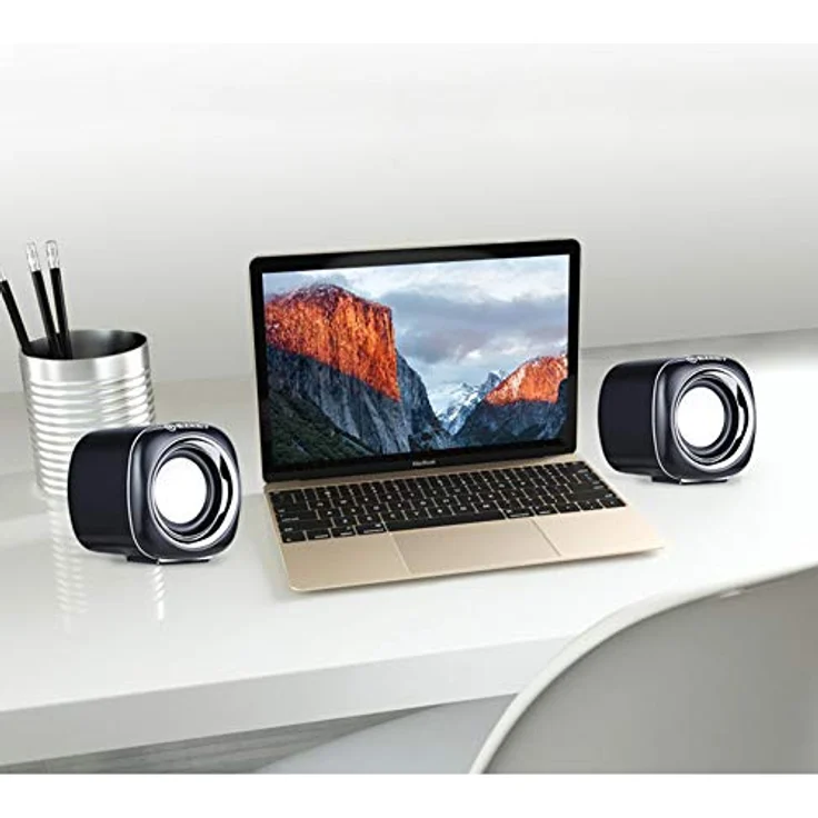 Bolwins F88DS USB Lautsprecher 6W - Tragbarer Mini-PC Lautsprecher mit Dynamischem Sound, USB-Stromversorgung, Schwarz – Bild 5