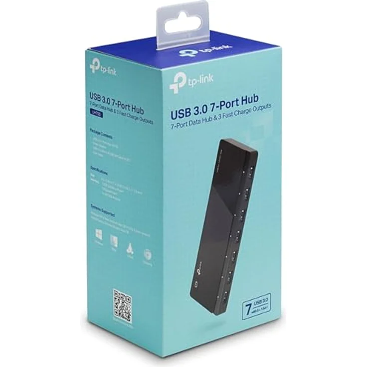 TP-Link UH700 7-Port USB 3.0 HUB inklusive Netzadapter und USB 3.0 Kabel, bis zu 5 Gbit-s, Hot Swapping, unterstützt Windows, Mac OS, Linux, schwarz – Bild 8