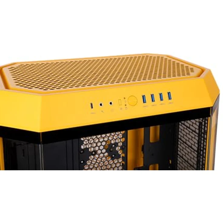 Thermaltake The Tower 600 Mid Tower Chassis | Vertikales Design | Unterstützt bis zu 420-mm- und 360-mm-AIO-Radiatoren | Kompatibel mit ASUS BTF und MSI PROJECT ZERO Series | Erweiterungsmöglichkeiten mit optionalen Kits | Einfache Kabelführung | Bumblebee – Bild 5
