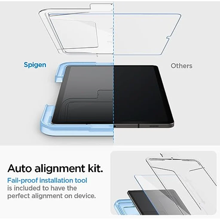 Spigen Glas.tR EZ Fit Schutzfolie kompatibel mit Samsung Galaxy Tab S9, 11 Zoll, Schablone für Installation, Kristallklar, Kratzfest, 9H Härte Folie – Bild 3