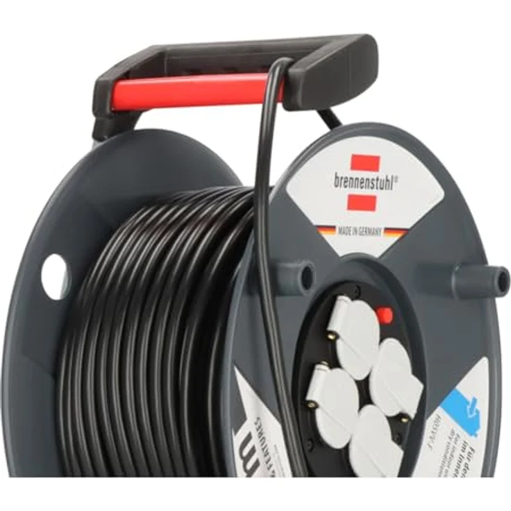 Brennenstuhl Garant Export Kabeltrommel (50m Kabel in schwarz, Spezialkunststoff, Einsatz im Innenbereich, Made in Germany) – Bild 5