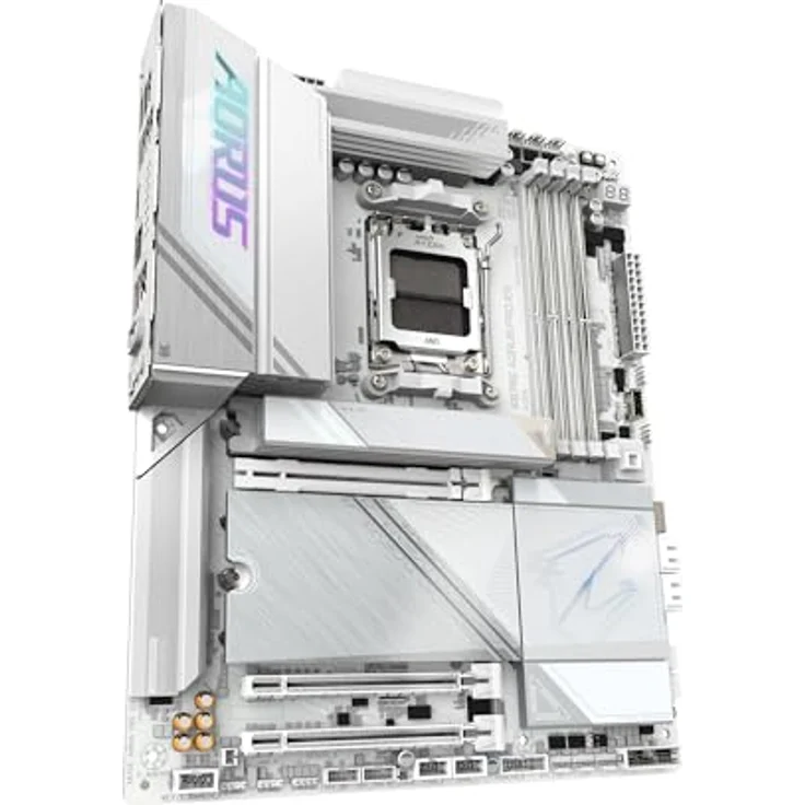 Gigabyte X870E AORUS PRO Ice-Mainboard - AMD Ryzen 9000 Unterstützung, 16+2+2 Phasen Digital-VRM, DDR5 bis 8000MHz, PCIe 5.0, Wi-Fi 7, USB 4 – Bild 3