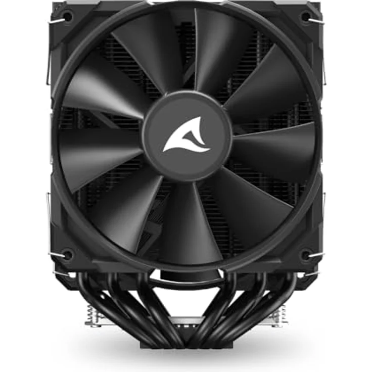 Sharkoon A60 Black Air Cooler, 156 mm CPU Kühler mit 260 W TDP, zwei 120 mm Lüftern, variabler Lüftergeschwindigkeit von 500 bis 1800 RPM, Schwarz – Bild 5