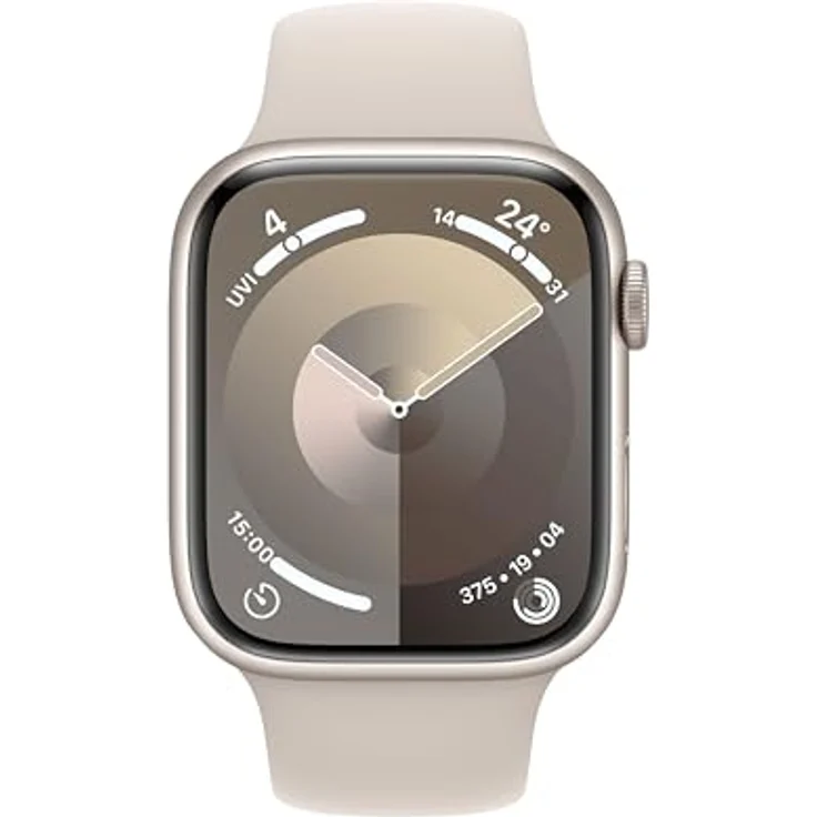 Apple Watch Series 9 GPS, 45 mm Aluminiumgehäuse Polarstern, Sportarmband Polarstern – M/L – Bild 2
