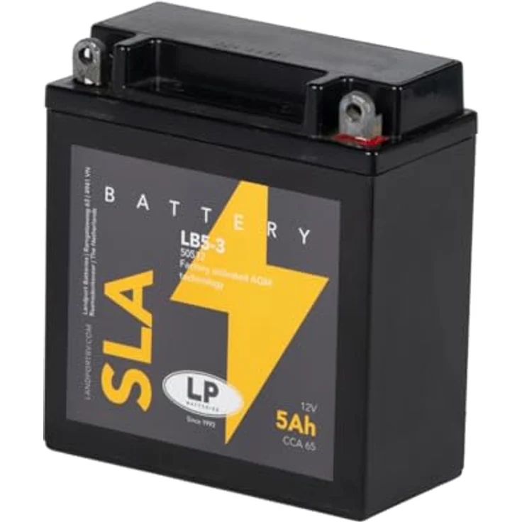 Landport LB5-3, AGM SLA 12V 5Ah Motorradbatterie, wartungsfrei und werkseitig aktiviert – Bild 1