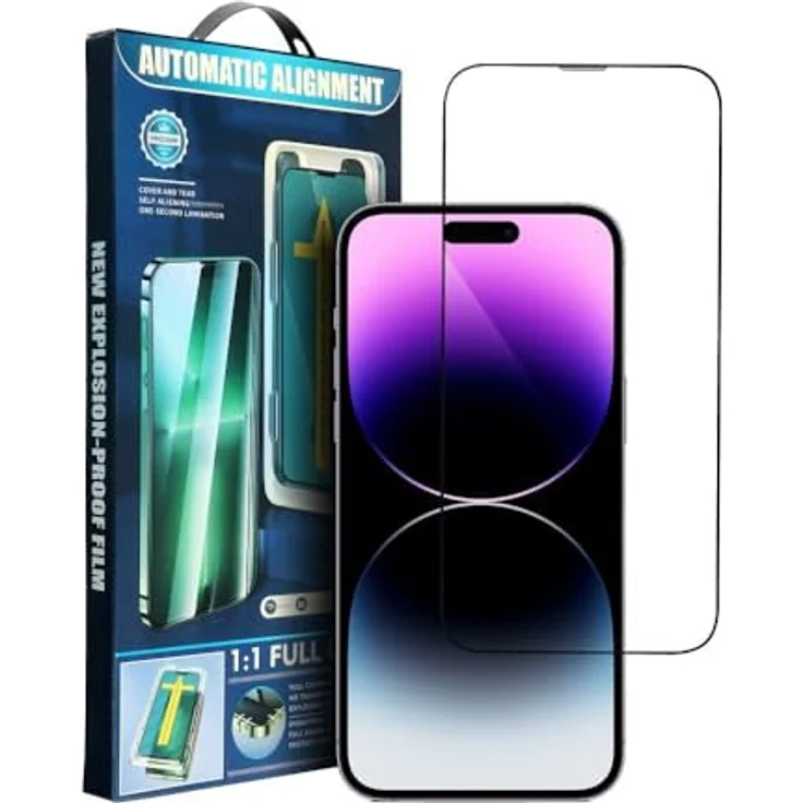 COFI 1453 5D Vollbild-Hartglas mit Applikator, hüllenfreundlich für iPhone 16 Pro, blasenfreie Anbringung – Bild 1