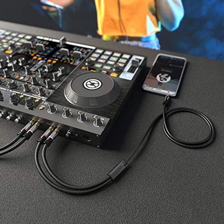 KabelDirekt – 2 m – Klinke-Cinch-Adapterkabel, Aux/3,5 mm auf 2X Cinch/RCA (Y-Audiokabel, zum Anschluss von Smartphones/Notebooks und Anderen Geräten an HiFi-Systeme/Lautsprecher, schwarz) – Bild 5