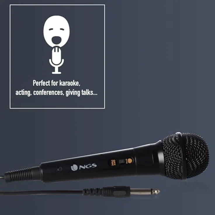 NGS Singer Fire Karaoke Microphone Verkabelt Schwarz - Mikrofone (Karaoke Microphone, -73 dB, 80-12000 Hz, Unidirektional, 600 Ohm, Dynamisch) – Bild 5