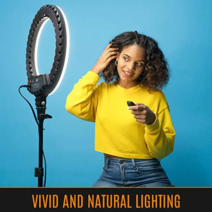 Streamplify Light 14 Ringlicht mit Stativ 36 cm - Premium LED Ringleuchte mit 2250 Lumen, 4 Farbtemperaturen - Schwarz – Bild 5