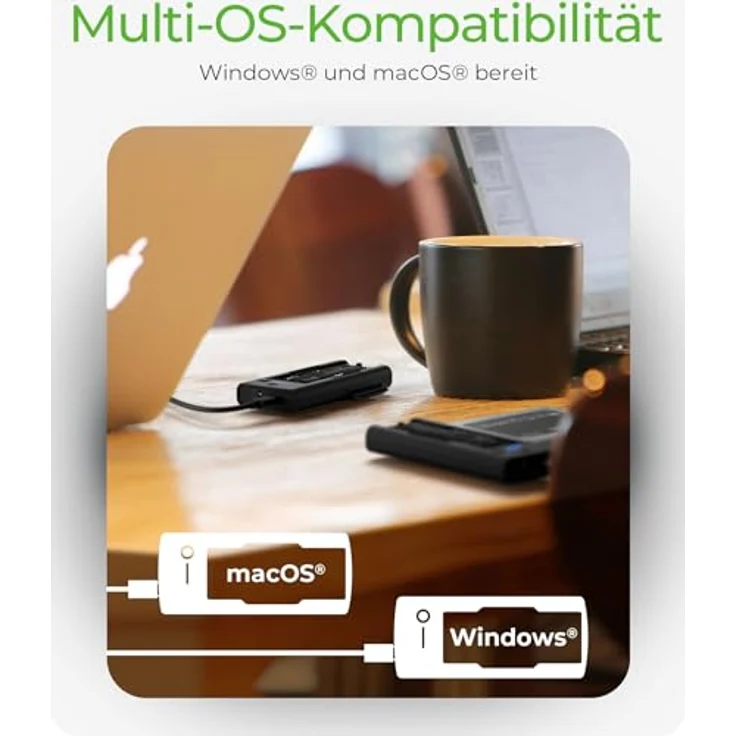 ICY BOX IB-180MS-C31 Dockingstation für NVMe M.2 SSD und SATA Laufwerk, USB Type-C, bis zu 10 Gbit/s, LED Statusanzeige, schwarz – Bild 9