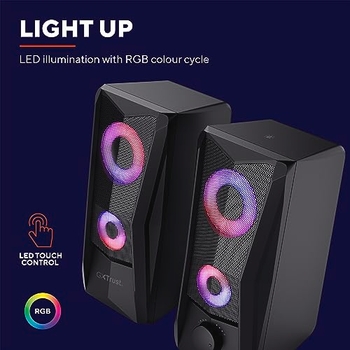 Trust GXT 609 Zoxa PC-Lautsprecher Mit RGB-Beleuchtung & Sabrent USB Hub 4-Port – Kombo Für Gaming & Büro