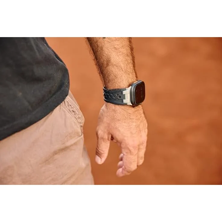 UAG Monarch Strap, Uhrenarmband für Apple Watch Ultra/42/44/45/46mm, Silikon, schwarz/titan, hohe Strapazierfähigkeit und Tragekomfort – Bild 3