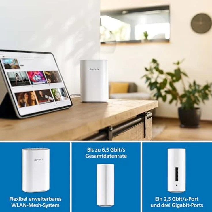 Devolo WiFi 7 Mesh BE6500 3-Pack, Highspeed WLAN-System, bis zu 6.500 Mbit/s, 2,5 Gbit/s-LAN-Anschluss, weiß – Bild 2
