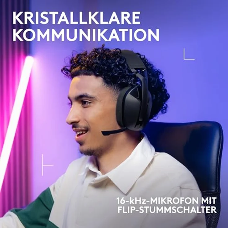 Logitech G321 Lightspeed Kabelloses Bluetooth-Gaming-Headset, 16-kHz-Mikrofon, über 20 Std. Akkulaufzeit, dynamischer Komfort, Schwarz – Bild 3