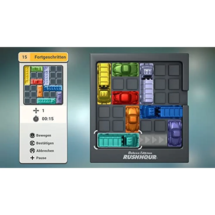 ThinkFun Rush Hour Deluxe Edition, Logik- und Strategiespiel für Nintendo Switch mit 60 Herausforderungen für 1-4 Spieler – Bild 5