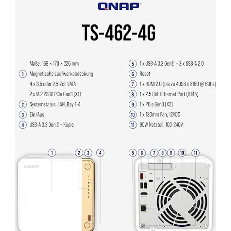 QNAP TS-462-4G NAS System 4-Bay – Bild 4