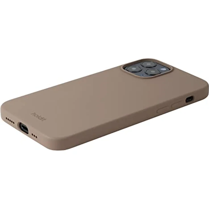 Holdit Silikonhülle iPhone 12/12 Pro (6,1”) - 0,8mm Ultra dünn Handyhülle Silikon - Trendy Slim Silicone case mit Voller Schutz (erhöhte Kante für Kameraschutz) - Mocha Brown – Bild 3