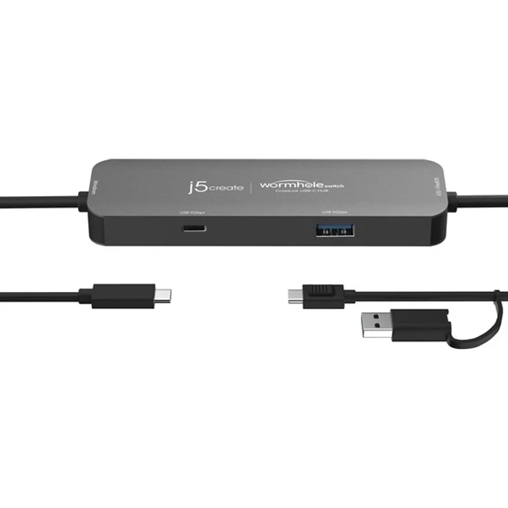 j5create Wormhole Switch CrossLink USB-C HUB, KVM-Switch mit 1 x USB 3.1 Gen 1 und 1 x USB-C 3.1 Gen 1, Desktop