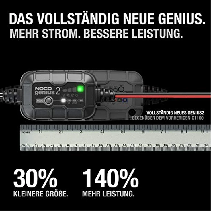 NOCO GENIUS2EU 2A Kfz-Ladegerät 6V/12V, intelligentes Ladegerät für Blei- und Lithium-Batterien, kompakt und effizient – Bild 2