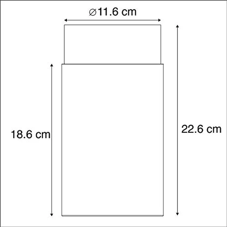 Qazqa Moderne Außen Deckenleuchte Jarra schwarz 22,6 cm IP44 - Edelstahl Zylinder - LED geeignet E27 – Bild 4