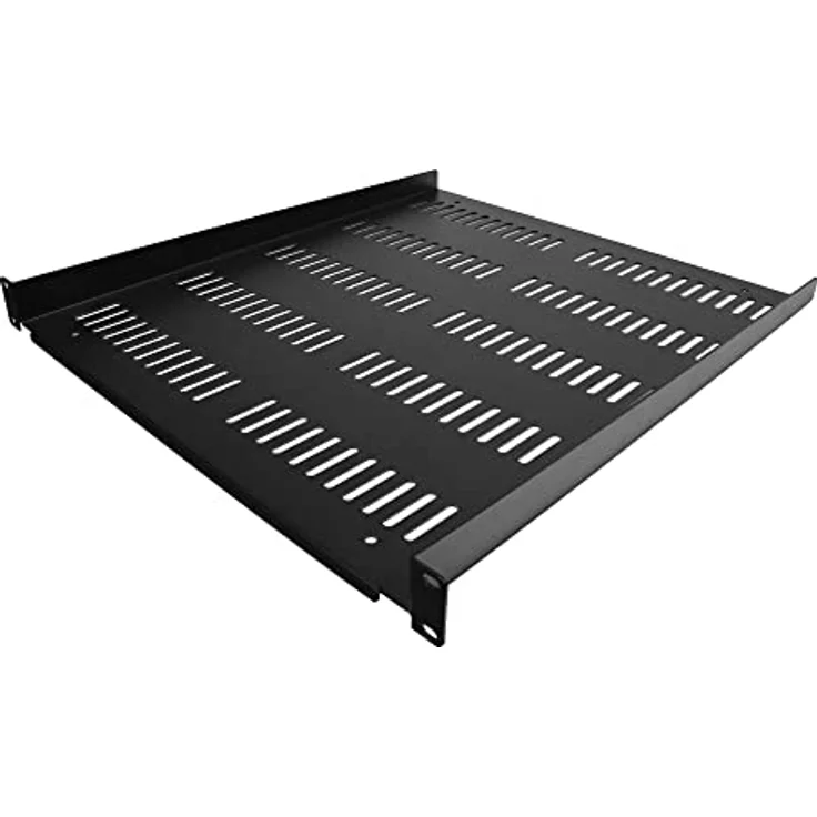 StarTech 1 HE 19" Fachboden, perforierte Rack Ablage für Serverschrank, 25 kg Tragkraft, 50 cm Tiefe, belüftet, Frontmontage – Bild 1