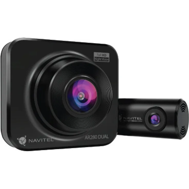 Navitel AR280 DUAL, Full HD Dashcam mit zusätzlicher Rückkamera, Schwarz, 140° Blickwinkel, Nachtsicht, 64 GB MicroSD Unterstützung