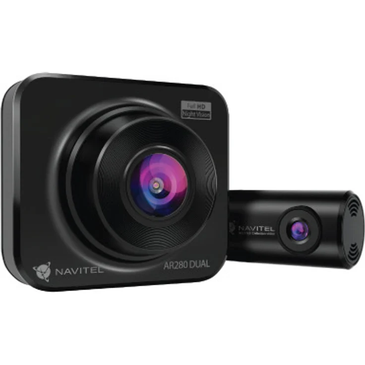 Navitel AR280 DUAL, Full HD Dashcam mit zusätzlicher Rückkamera, Schwarz, 140° Blickwinkel, Nachtsicht, 64 GB MicroSD Unterstützung