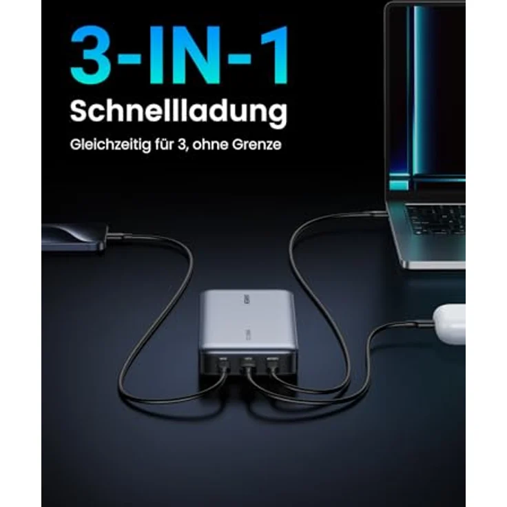 UGREEN Nexode 140W Power Bank 145W Max 25000mAh externer Akku mit 3 Anschlüsse USB C Powerbank mit Digitales Display, kompatibel mit MacBook Pro/Air, iPhone 15 Pro Max/Pro/15, Galaxy S23 Ultra, Dell – Bild 5