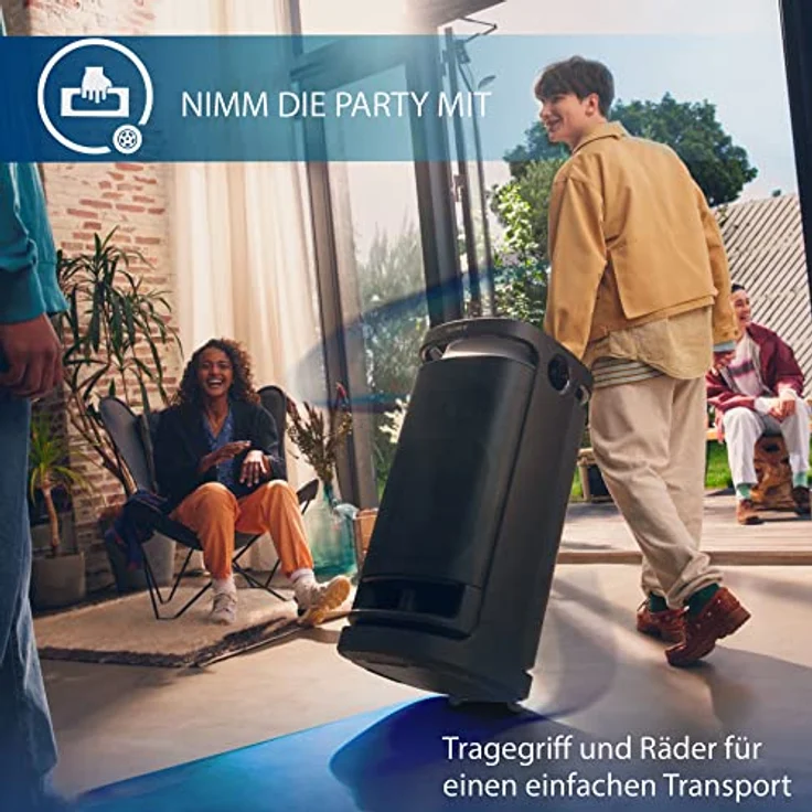 Sony SRS-XV900 - Kraftvoller Bluetooth Party Lautsprecher mit omnidirektionalem Party-Sound (Beleuchtung, für Indoor und Outdoor, 25h Akku, Karaokefunktion und Touch Panel - schwarz, SRSXV900B.CEL – Bild 5