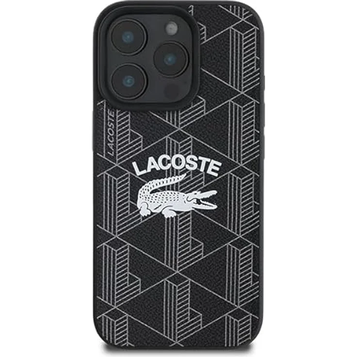CG MOBILE Lacoste LCHMP16LPIGK Hülle für iPhone 16 Pro 6.3" schwarz, Monogram Vintage Logo, Hardcase-Typ TPU/PC/PVC-Material – Bild 3