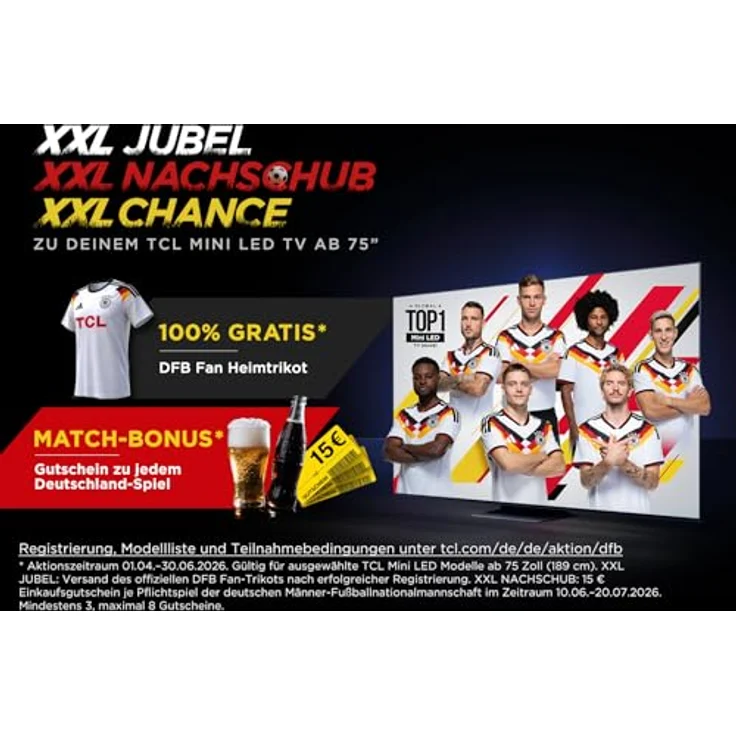TCL 98Q6C 4K QD-Mini LED TV, 248 cm (98"), mit Dolby Atmos und Triple-Tuner, schwarz – Bild 3
