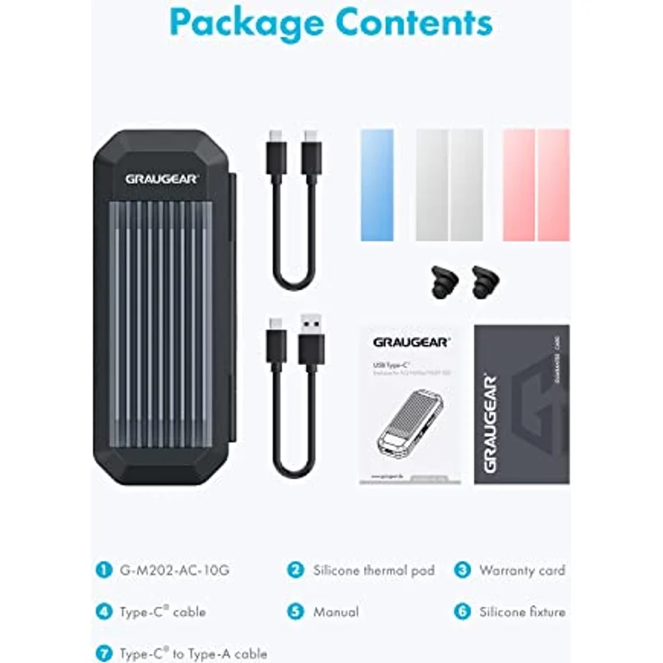 Graugear externes Gehäuse M.2NVMe-NGFF SSD PCIe3.0 retail (G-M202-AC-10G) – Bild 8
