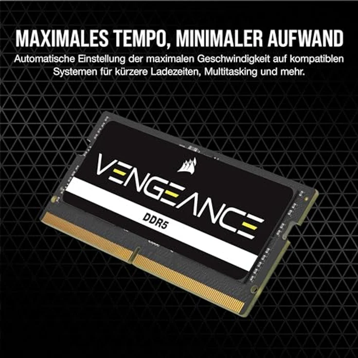 Corsair Vengeance SODIMM DDR5 RAM 48GB 5600MHz CL48-48-48-90 1.10V Intel XMP 3.0 Laptop-Speicher Schwarz, Kompatibel mit Intel 13th or 14th Gen Mobile-CPUs – Bild 4