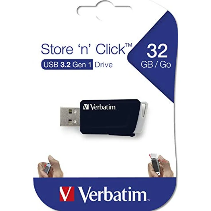 Verbatim Store 'n' Click USB-Stick - 32 GB, USB 3.2 Gen. 1, Verriegelungsmechanismus zum Klicken, schwarz – Bild 5