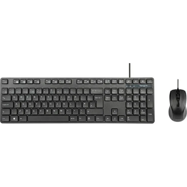 Targus AKM622ES Tastatur- und Maus-Set, Kabelgebunden, QWERTY Layout, Silber